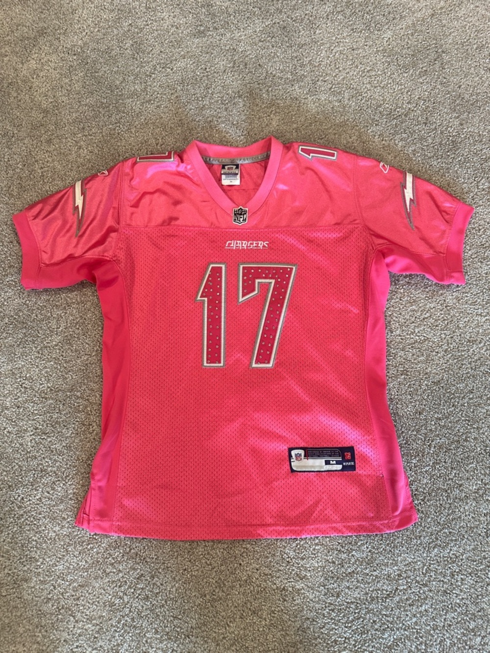 NFL Pink Chargers #17 Women's Jersey